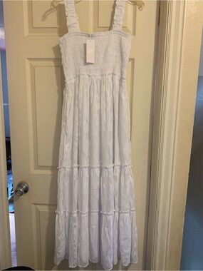 Lilly Pulitzer White Textured Tiered Maxi Dress